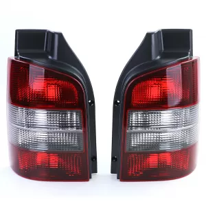 Tail lights red black pair for VW T5 Bus + Transporter with tailgate 03-09