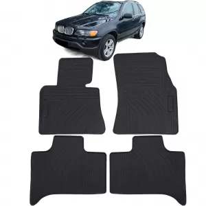 Car Rubber Floor Mats Black Premium Set suitable for BMW X5 E53 2000-2006