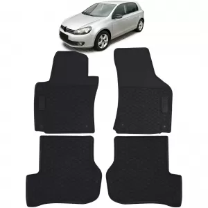 Car Rubber Floor Mats Black Premium Set for VW Golf 5 Scirocco Golf 6