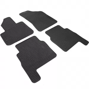 Car Rubber Floor Mats Black Premium Set for Hyundai Santa Fe CM 06-12
