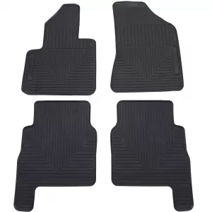 Car Rubber Floor Mats Black Premium Set for Hyundai Santa Fe CM 06-12
