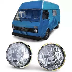 Clear glass headlight H4 chrome for VW LT 28 35 40 45 75-85