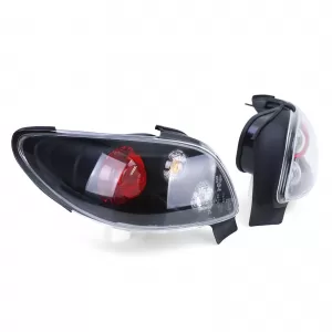 Átlátszó üveg hátsó lámpák fekete színben Peugeot 206 CC Coupe Cabrio 00-08-image-6195544