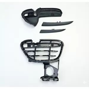 Set di griglie anteriori adatto per paraurti Porsche Cayenne 958 92A pre-facelift 10-14 Turbo-image-6195646