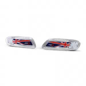 LED side indicators Union Jack red blue for Mini One Cooper S F55 F56 F57 2014-21