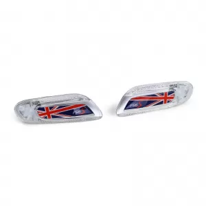 LED side indicators Union Jack red blue for Mini One Cooper S F55 F56 F57 2014-21