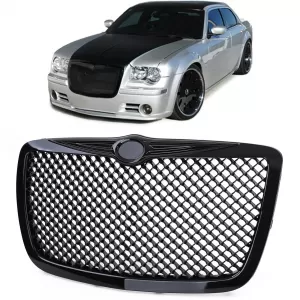 Sport grille honeycomb design gloss black for Chrysler 300C Sedan Touring 04-11