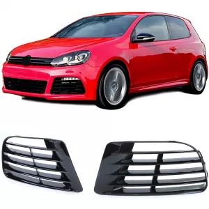 Black ventilation grille covers for R20 bumper pair for VW Golf 6 5K1 09-13