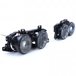 Set di fari neri fumé adatto per BMW Serie 5 E34 88-95 e Serie 7 E32 88-94-image-6195897