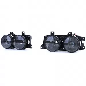 Set di fari neri fumé adatto per BMW Serie 5 E34 88-95 e Serie 7 E32 88-94-image-6195898