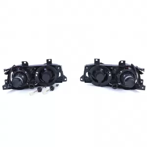 Set di fari neri fumé adatto per BMW Serie 5 E34 88-95 e Serie 7 E32 88-94-image-6195900