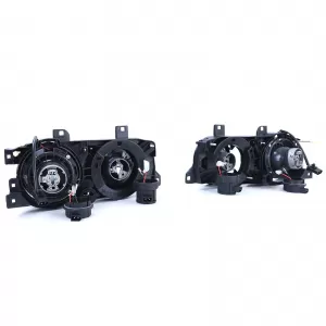 Set di fari neri fumé adatto per BMW Serie 5 E34 88-95 e Serie 7 E32 88-94-image-6195901