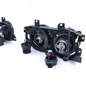 Set di fari neri fumé adatto per BMW Serie 5 E34 88-95 e Serie 7 E32 88-94-image-6195902