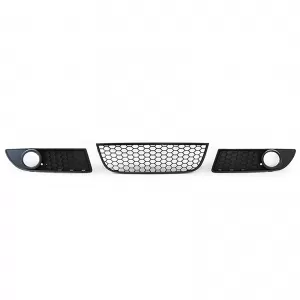 Honeycomb Grille Radiator Grille Insert + Fog Light Covers for VW Polo 9N3