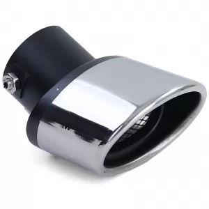 Motorsport stainless steel exhaust tailpipe trim for screwing on 70x114mm oval slanted