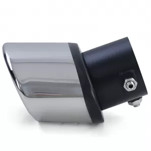 Motorsport stainless steel exhaust tailpipe trim for screwing on 70x114mm oval slanted