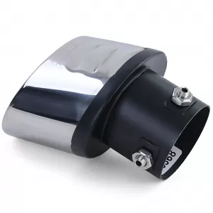 Motorsport stainless steel exhaust tailpipe trim for screwing on 70x114mm oval slanted