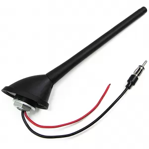 Car roof antenna 17cm with base and amplifier, flexible and suitable for car washes