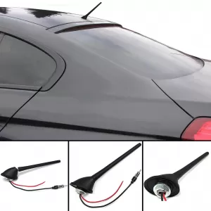 Car roof antenna 17cm with base and amplifier, flexible and suitable for car washes