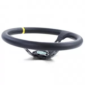 Sport steering wheel dished TYPE 1 genuine leather black 350mm for Momo Sparco-image-6196287