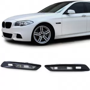 Clear glass LED side indicators black smoke suitable for BMW 5 Series F10 F11 10-13