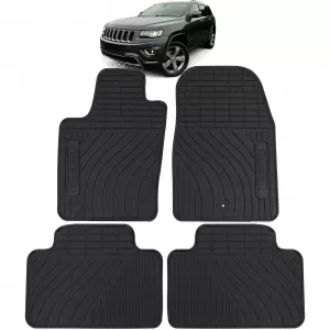 Car Rubber Floor Mats Black Premium Set for Jeep Grand Cherokee WK2 10-21