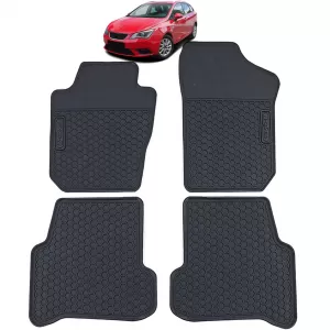 Car Rubber Floor Mats Black Premium Set for Seat Ibiza 4 6J 6P from 08