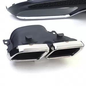Diffusore posteriore sportivo con terminali di scarico cromati adatto per Mercedes C W205 S205 berlina 14-18-image-6196503