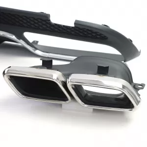 Diffusore posteriore sportivo con terminali di scarico cromati adatto per Mercedes C W205 S205 berlina 14-18-image-6196504