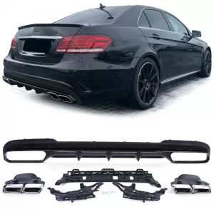 image-1-Hátsó diffúzor króm kipufogóvégekkel Mercedes E-osztály W212 13-16 AMG Line