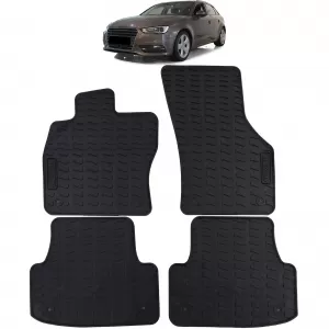 Car Rubber Floor Mats Black Premium Set suitable for Audi A3 8V 2012-2019