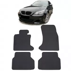 Car Rubber Floor Mats Black Premium Set Suitable for 5 Series BMW E60 E61 03-10