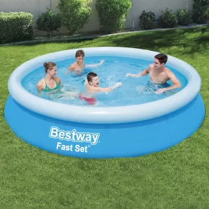 BESTWAY 366x76cm Fast Set Pool Round Swimming Pool with Filter Pump complete-image-6196645