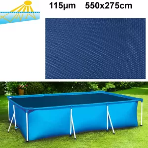 550x275cm Pool Solar Cover Pool Heater Solar Film Cover 115µm Blue Black