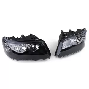 Fari anteriori H7 H1 in vetro chiaro neri con motore LWR coppia adatta per VW Bus T5 03-09-image-6196657