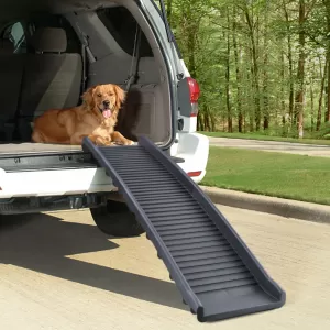 Car dog ramp entry aid anti-slip foldable black 155x40cm 90kg