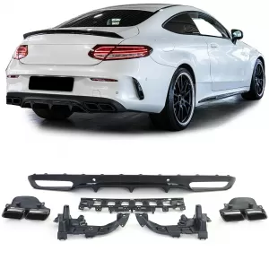 image-18-Sport hátsó diffúzor fekete kipufogóvégekkel Mercedes C C205 Coupe 15-18