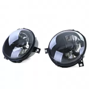Coppia di fari in vetro trasparente H4 fumo nero adatta per VW Lupo 98-05-image-6196749