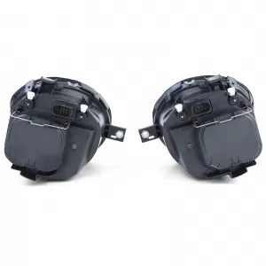 Coppia di fari in vetro trasparente H4 fumo nero adatta per VW Lupo 98-05-image-6196753