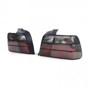 Tail light set black smoke fits 3 Series BMW E36 sedan 1990-1998