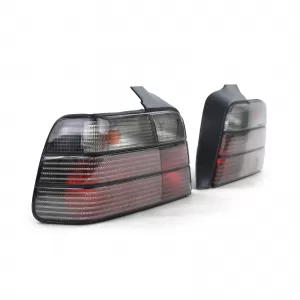 Tail light set black smoke fits 3 Series BMW E36 sedan 1990-1998