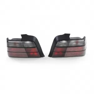 Tail light set black smoke fits 3 Series BMW E36 sedan 1990-1998
