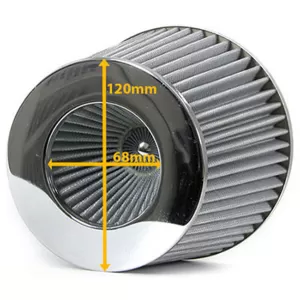 Filtru de aer sport universal de performanță albastru cu 3 inele de adaptor 60-76mm-image-6196858