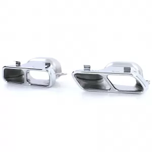 Terminali di scarico doppi versione sportiva cromo adatti per Mercedes CLA C117 X117 13-19-image-6196868