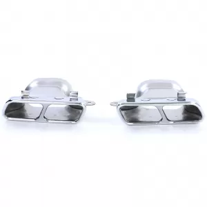 Terminali di scarico doppi versione sportiva cromo adatti per Mercedes CLA C117 X117 13-19-image-6196870