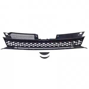 Sport grille without emblem black red suitable for VW Golf 6 including GTI 08-13