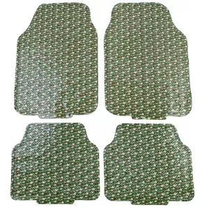 Car rubber floor mats universal checker plate look camouflage military camo color