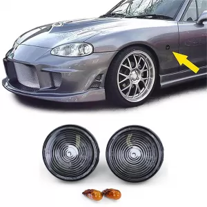 Clear glass side indicators black smoke for Mazda MX-5 NA NB NBFL 89-05