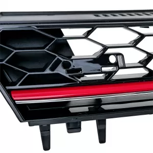Sport honeycomb radiator grille black gloss with red trim for VW Golf 7 12-17 GTI