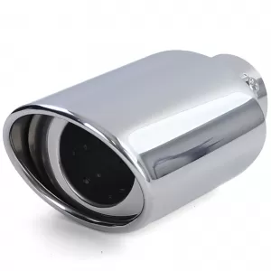 Stainless steel tailpipe trim for screwing on 88x114mm oval up to 55mm